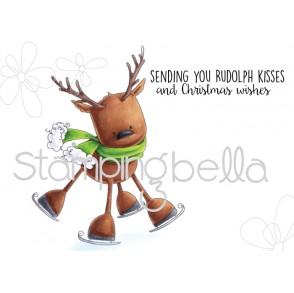 RUDOLPH the SKATING REINDEER (includes 2 rubber stamps)